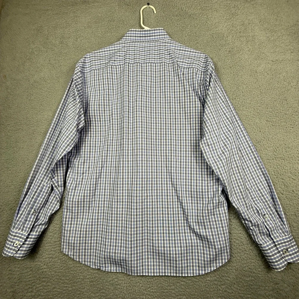 UNTUCKit Mens X Large Plaid Button Down‎ Long Sleeve Shirt Blue White